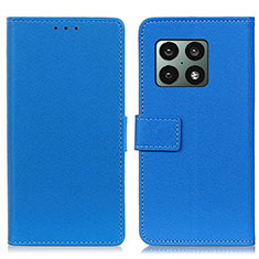 Leather Case Stands Flip Cover Holder M08L for OnePlus 10 Pro 5G Blue