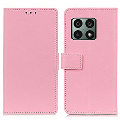 Leather Case Stands Flip Cover Holder M08L for OnePlus 10 Pro 5G Pink