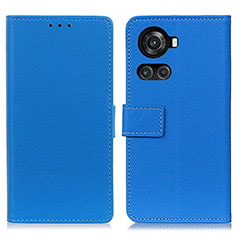 Leather Case Stands Flip Cover Holder M08L for OnePlus 10R 5G Blue