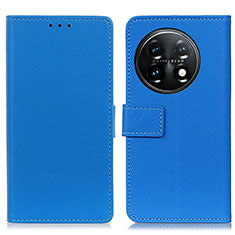 Leather Case Stands Flip Cover Holder M08L for OnePlus 11 5G Blue