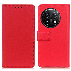 Leather Case Stands Flip Cover Holder M08L for OnePlus 11 5G Red