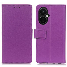 Leather Case Stands Flip Cover Holder M08L for OnePlus Nord CE 3 Lite 5G Purple