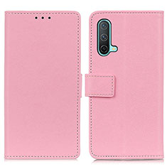 Leather Case Stands Flip Cover Holder M08L for OnePlus Nord CE 5G Pink