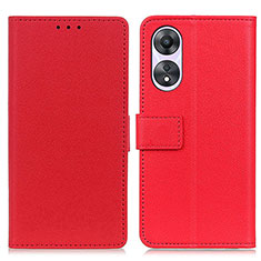 Leather Case Stands Flip Cover Holder M08L for Oppo A38 Red