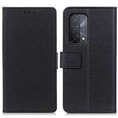Leather Case Stands Flip Cover Holder M08L for Oppo A54 5G Black