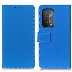 Leather Case Stands Flip Cover Holder M08L for Oppo A54 5G Blue