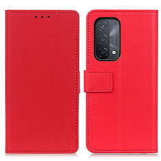 Leather Case Stands Flip Cover Holder M08L for Oppo A54 5G Red