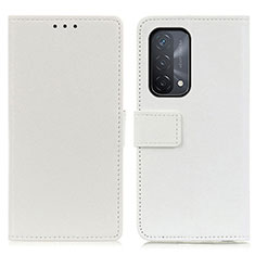 Leather Case Stands Flip Cover Holder M08L for Oppo A93 5G White