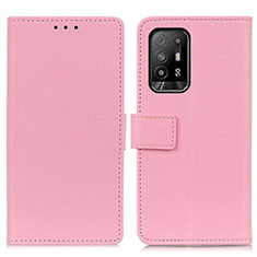 Leather Case Stands Flip Cover Holder M08L for Oppo A94 5G Pink