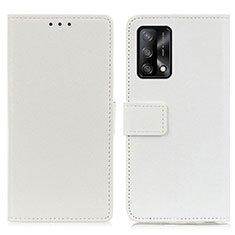 Leather Case Stands Flip Cover Holder M08L for Oppo F19 White