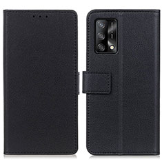 Leather Case Stands Flip Cover Holder M08L for Oppo F19s Black