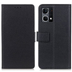 Leather Case Stands Flip Cover Holder M08L for Oppo F21 Pro 4G Black