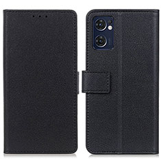 Leather Case Stands Flip Cover Holder M08L for Oppo Find X5 Lite 5G Black