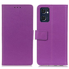 Leather Case Stands Flip Cover Holder M08L for Oppo Find X5 Lite 5G Purple