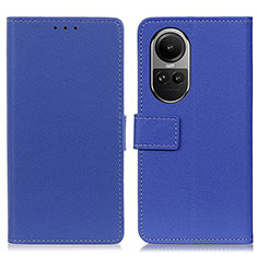 Leather Case Stands Flip Cover Holder M08L for Oppo Reno10 5G Blue