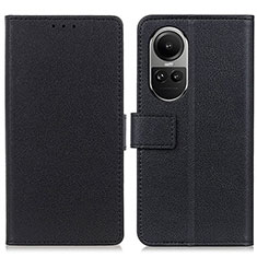 Leather Case Stands Flip Cover Holder M08L for Oppo Reno10 Pro 5G Black