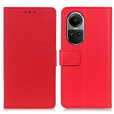 Leather Case Stands Flip Cover Holder M08L for Oppo Reno10 Pro 5G Red