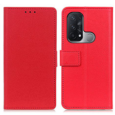 Leather Case Stands Flip Cover Holder M08L for Oppo Reno5 A Red