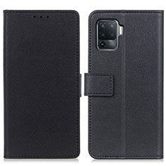 Leather Case Stands Flip Cover Holder M08L for Oppo Reno5 Lite Black