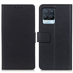 Leather Case Stands Flip Cover Holder M08L for Realme 8 4G Black