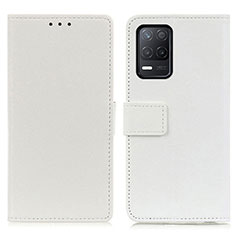 Leather Case Stands Flip Cover Holder M08L for Realme 8 5G White