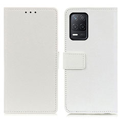 Leather Case Stands Flip Cover Holder M08L for Realme 9 5G India White