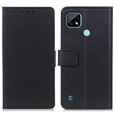 Leather Case Stands Flip Cover Holder M08L for Realme C21 Black