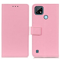 Leather Case Stands Flip Cover Holder M08L for Realme C21 Pink