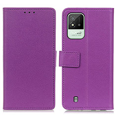 Leather Case Stands Flip Cover Holder M08L for Realme Narzo 50i Purple