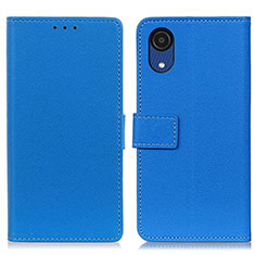 Leather Case Stands Flip Cover Holder M08L for Samsung Galaxy A03 Core Blue