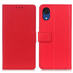 Leather Case Stands Flip Cover Holder M08L for Samsung Galaxy A03 Core Red