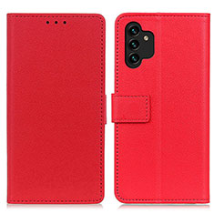 Leather Case Stands Flip Cover Holder M08L for Samsung Galaxy A13 4G Red