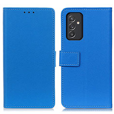 Leather Case Stands Flip Cover Holder M08L for Samsung Galaxy A15 4G Blue