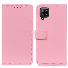 Leather Case Stands Flip Cover Holder M08L for Samsung Galaxy A22 4G Pink
