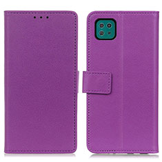 Leather Case Stands Flip Cover Holder M08L for Samsung Galaxy A22 5G Purple