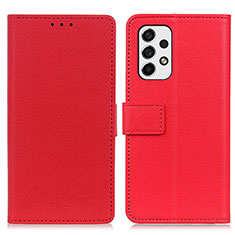 Leather Case Stands Flip Cover Holder M08L for Samsung Galaxy A53 5G Red