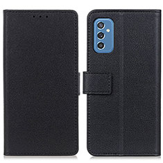 Leather Case Stands Flip Cover Holder M08L for Samsung Galaxy M52 5G Black