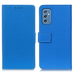 Leather Case Stands Flip Cover Holder M08L for Samsung Galaxy M52 5G Blue