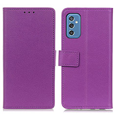 Leather Case Stands Flip Cover Holder M08L for Samsung Galaxy M52 5G Purple