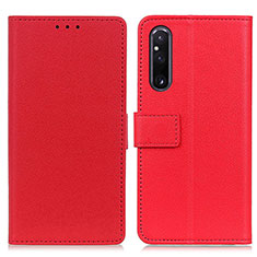 Leather Case Stands Flip Cover Holder M08L for Sony Xperia 1 V Red