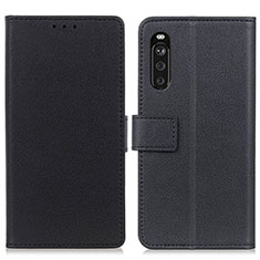 Leather Case Stands Flip Cover Holder M08L for Sony Xperia 10 III Lite Black