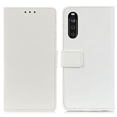 Leather Case Stands Flip Cover Holder M08L for Sony Xperia 10 III Lite White