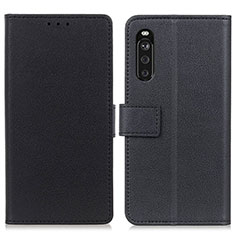 Leather Case Stands Flip Cover Holder M08L for Sony Xperia 10 III SO-52B Black