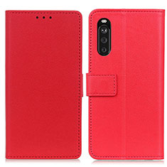 Leather Case Stands Flip Cover Holder M08L for Sony Xperia 10 III SO-52B Red