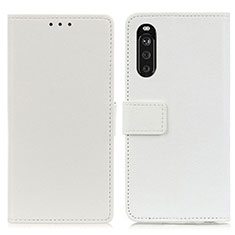 Leather Case Stands Flip Cover Holder M08L for Sony Xperia 10 III SOG04 White