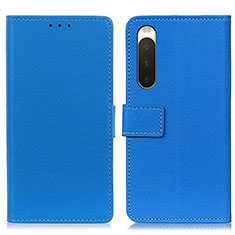 Leather Case Stands Flip Cover Holder M08L for Sony Xperia 10 IV Blue