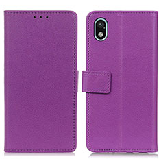 Leather Case Stands Flip Cover Holder M08L for Sony Xperia Ace III SOG08 Purple