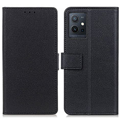 Leather Case Stands Flip Cover Holder M08L for Vivo T1 5G India Black