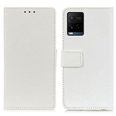 Leather Case Stands Flip Cover Holder M08L for Vivo Y33s White