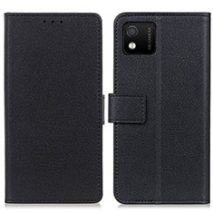 Leather Case Stands Flip Cover Holder M08L for Wiko Y52 Black